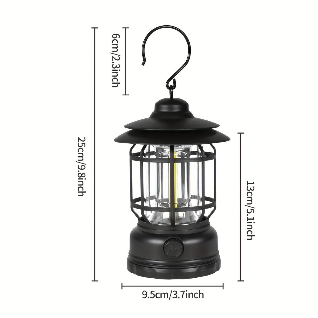 LumenGlow - Dimbare Retro Campinglamp met USB en LED Verlichting