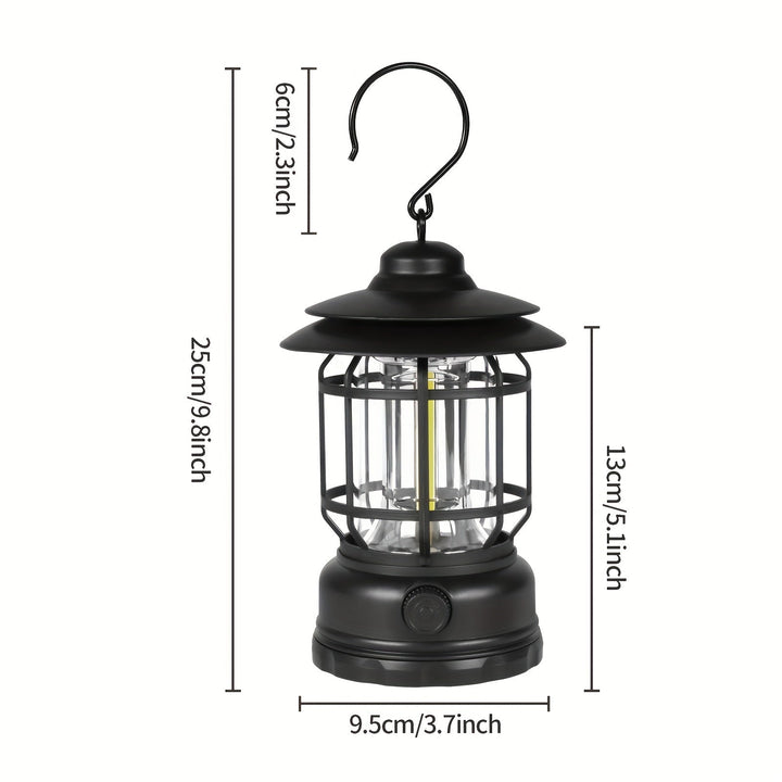 LumenGlow - Dimbare Retro Campinglamp met USB en LED Verlichting