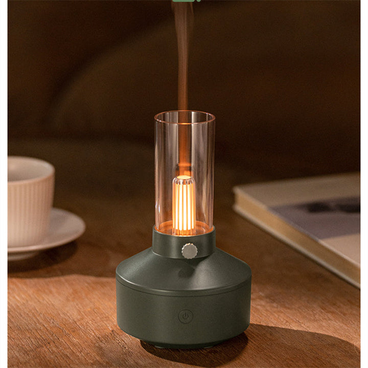 Retro aroma diffuser met gloeidraadlampje en kaarslichteffect