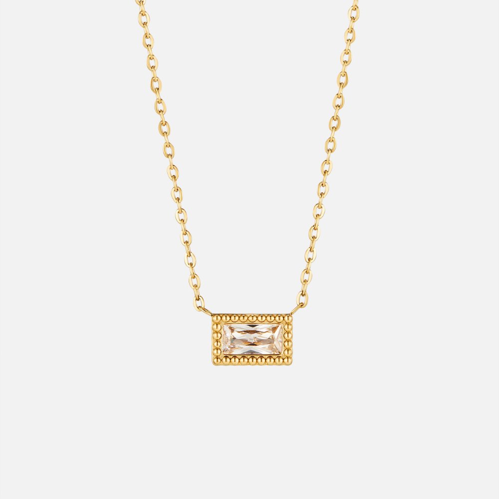 Baguette Geboortesteen Ketting.