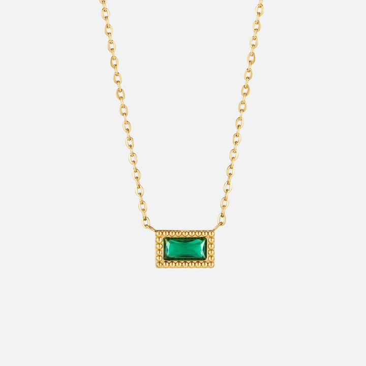 Baguette Geboortesteen Ketting.