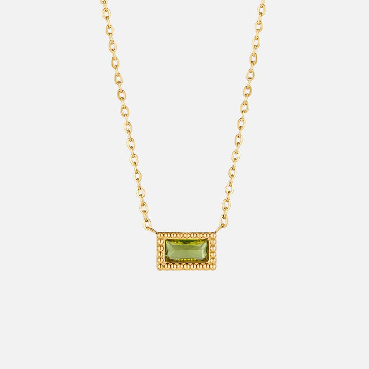 Baguette Geboortesteen Ketting.