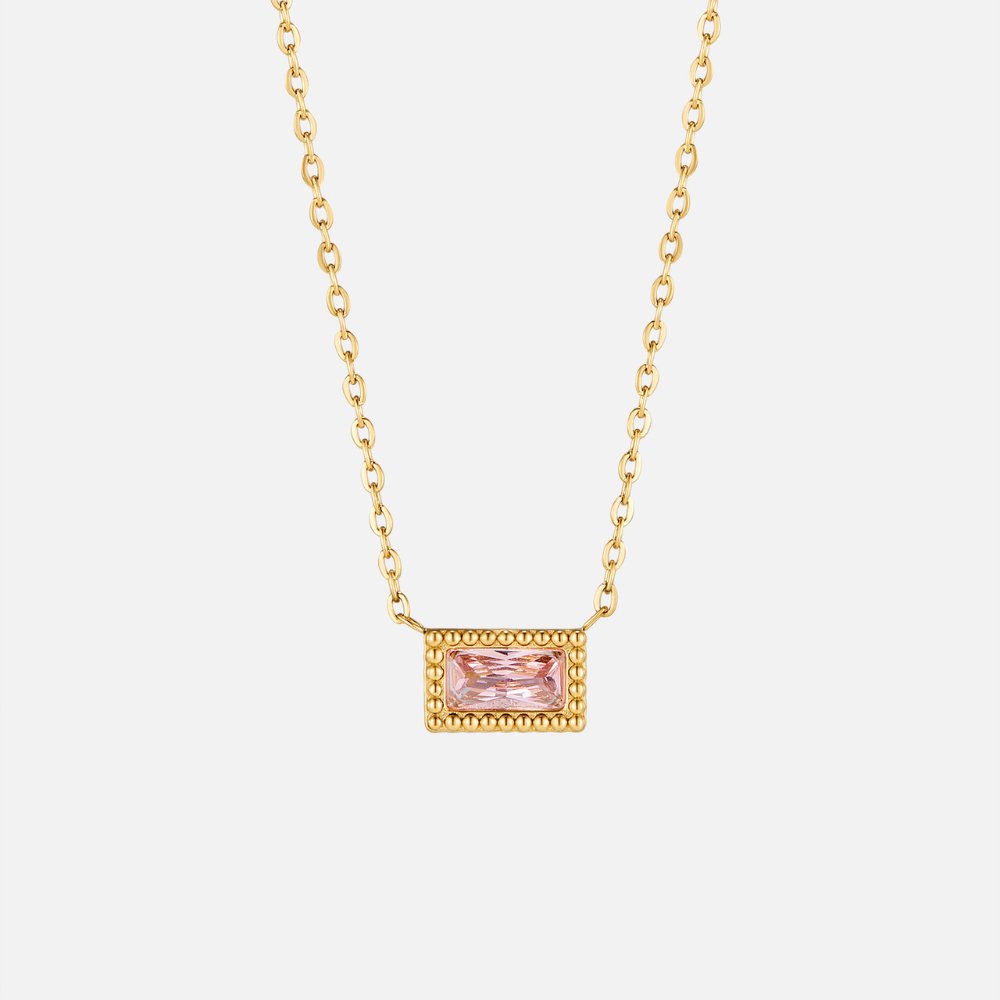 Baguette Geboortesteen Ketting.