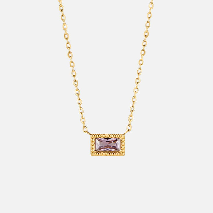 Baguette Geboortesteen Ketting.