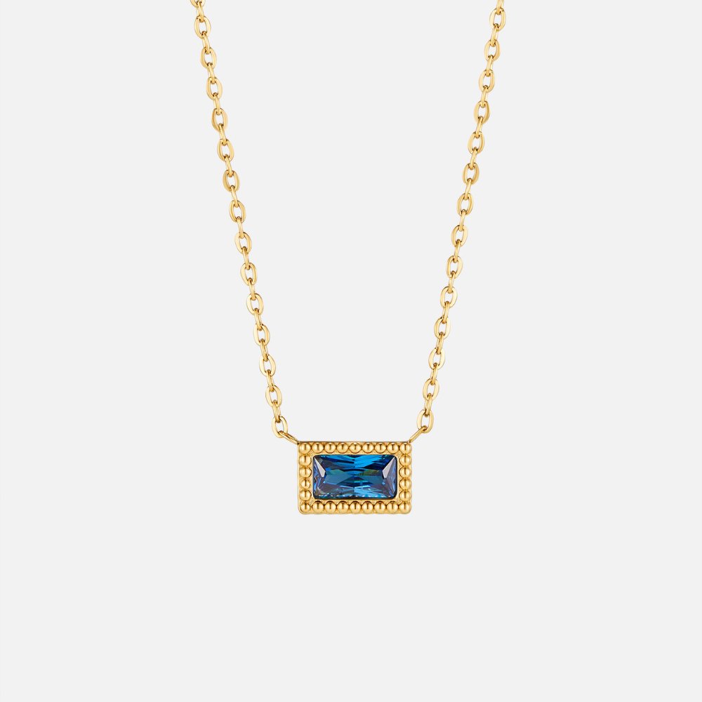 Baguette Geboortesteen Ketting.