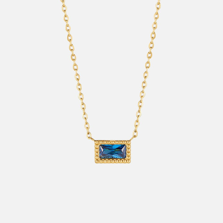 Baguette Geboortesteen Ketting.
