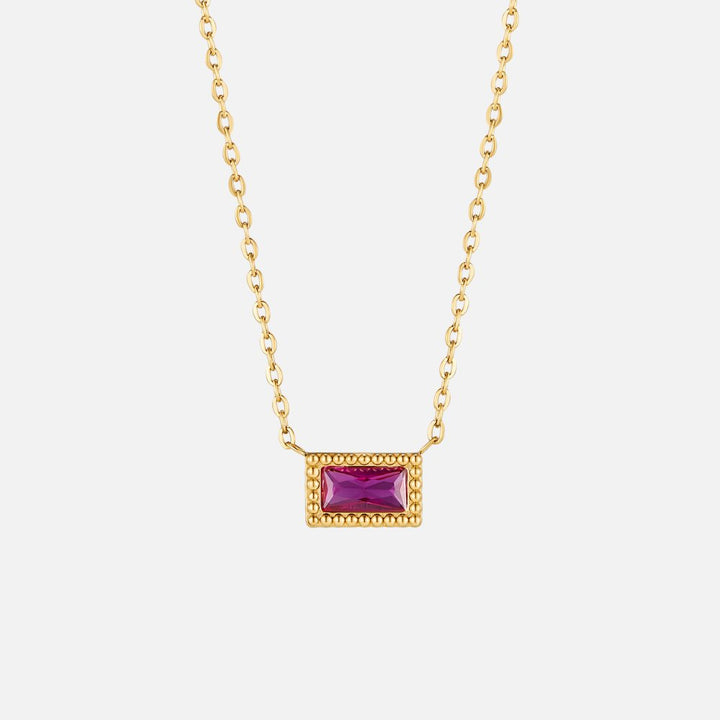 Baguette Geboortesteen Ketting.