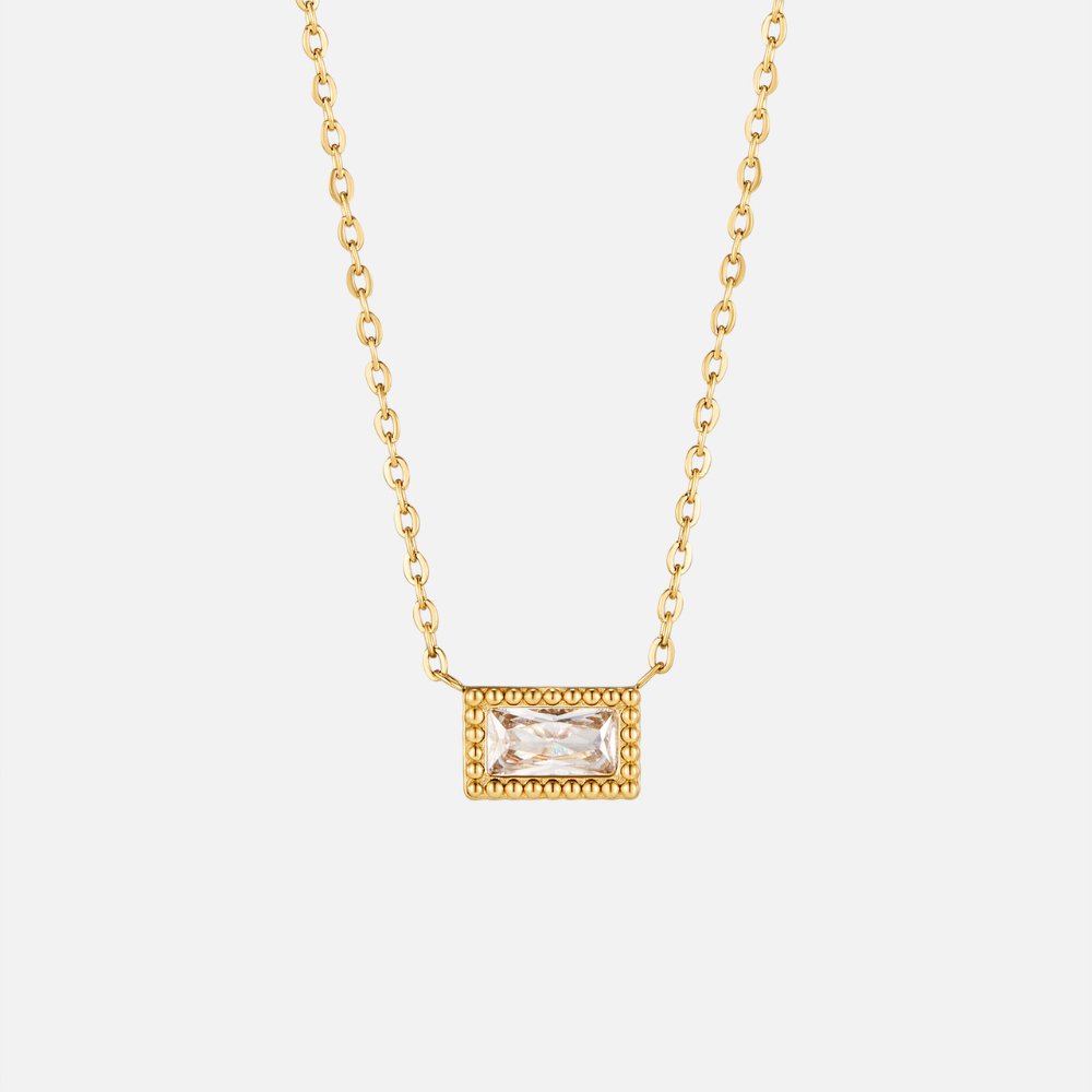 Baguette Geboortesteen Ketting.