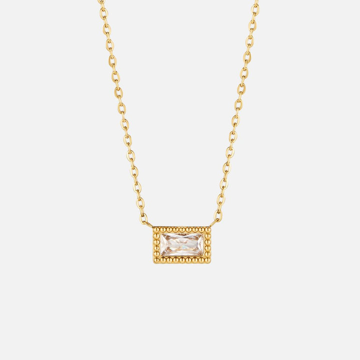 Baguette Geboortesteen Ketting.