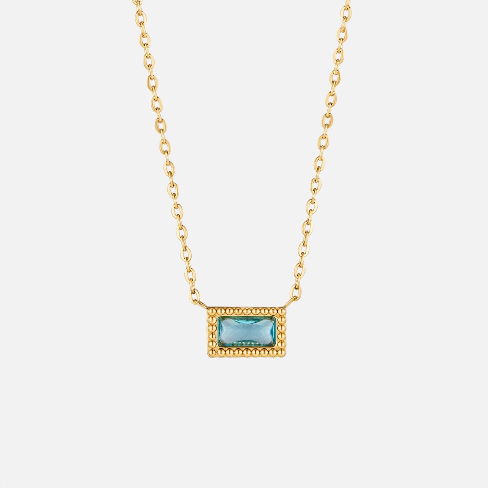 Baguette Geboortesteen Ketting.