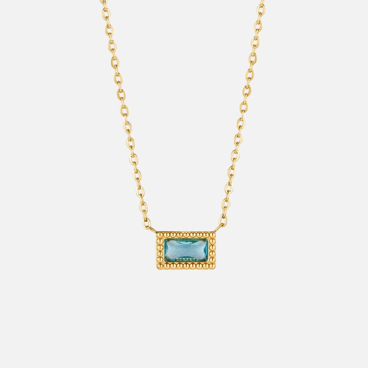 Baguette Geboortesteen Ketting.