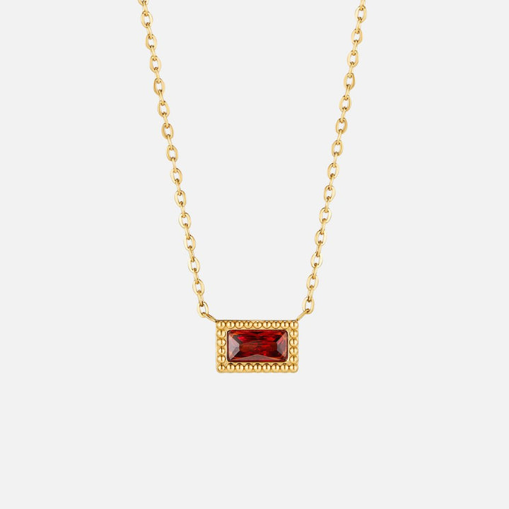 Baguette Geboortesteen Ketting.