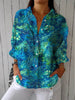 Peacock Grace-blouse – kleurrijk bovenstuk met pauwenveerprint