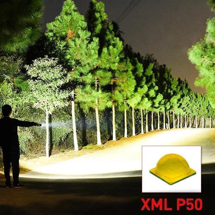 Superheldere zaklamp, oplaadbare XHP50.2-zaklamp