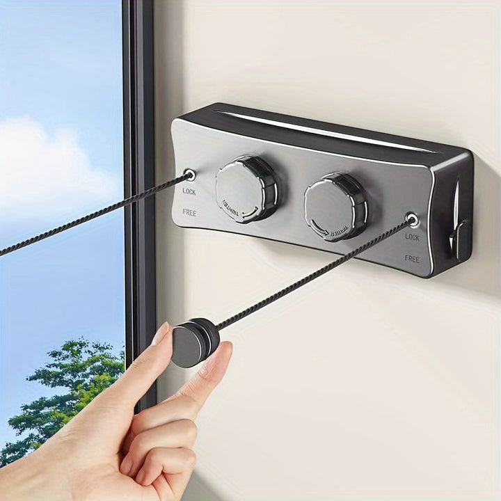 FlexiLine Dubbele Intrekbare Waslijn voor Zware Was - Compact en Ruimtebesparend Design
