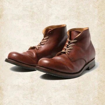 Retro leren veterlaarzen voor heren met antislipzool