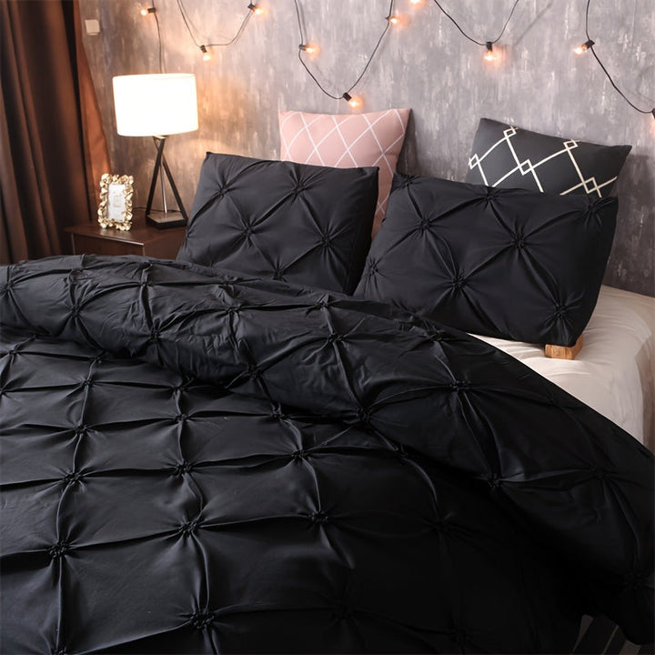 Elegante dekbedovertrekset met pintuck