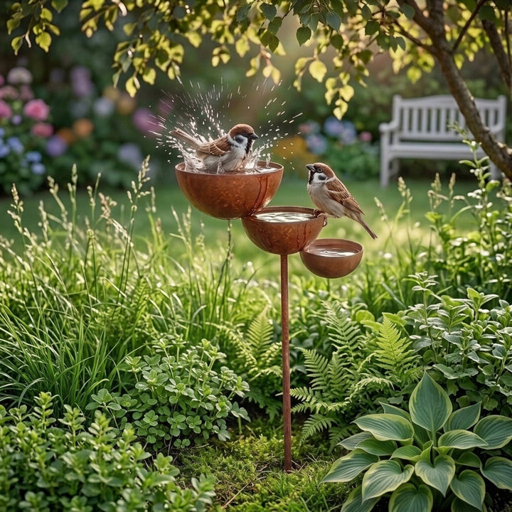 Driedelig vogelbad | Breng je tuin elke ochtend tot leven