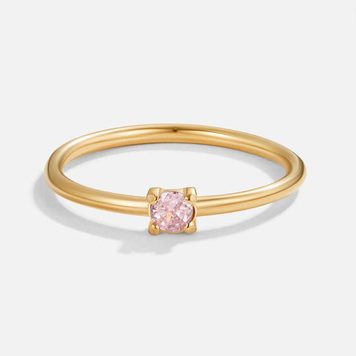 Zachte gouden ring met geboortesteen