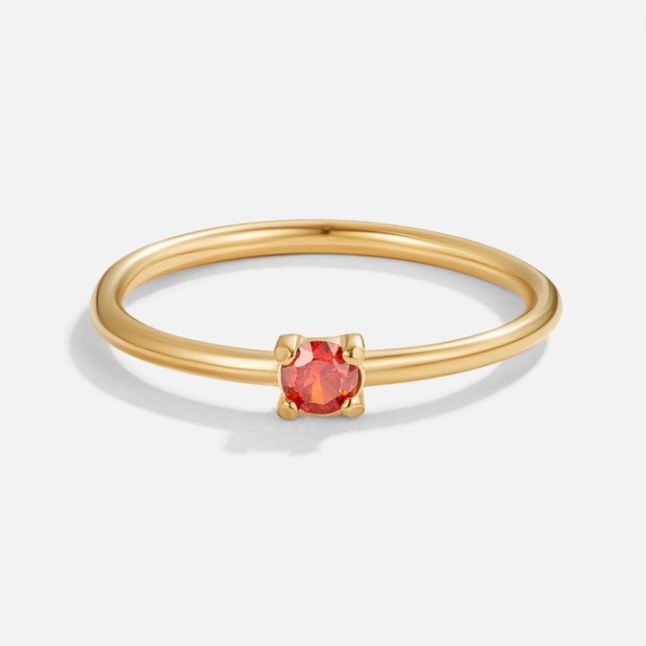 Zachte gouden ring met geboortesteen