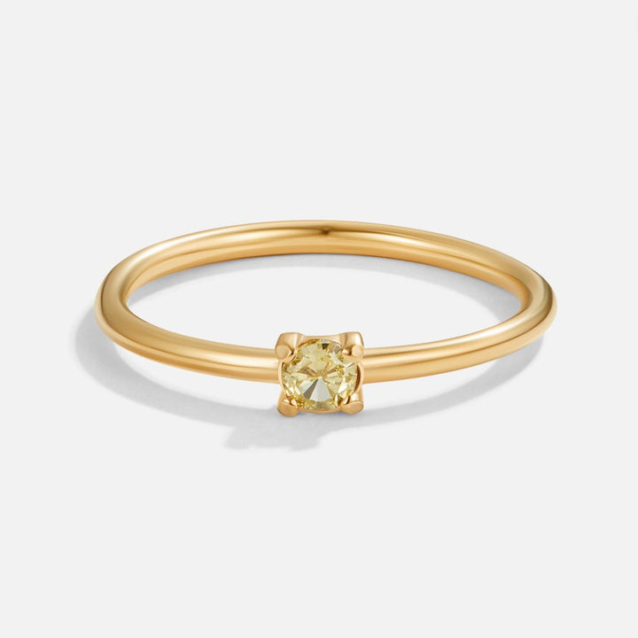 Zachte gouden ring met geboortesteen
