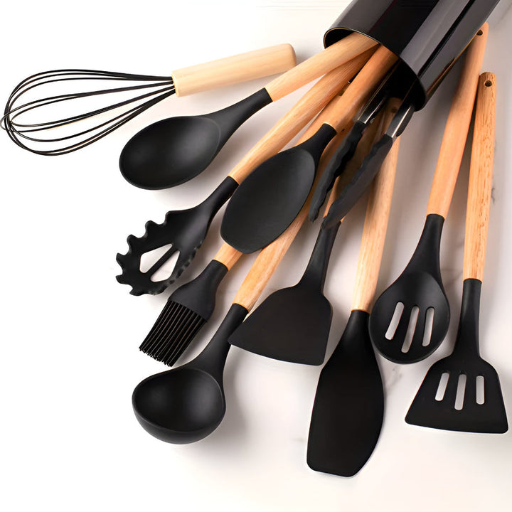 Complete keukengereedset, hittebestendig en antislip kookgerei
