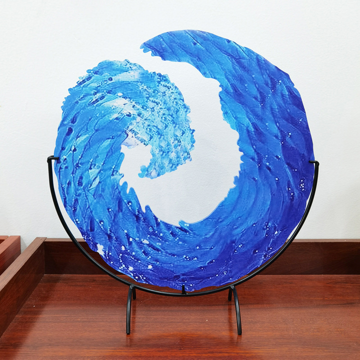 Glazen Sculptuur van een Oceaangolf – AquaWave