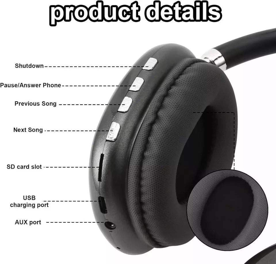 Bluetooth-koptelefoon met actieve ruisonderdrukking en lange speeltijd