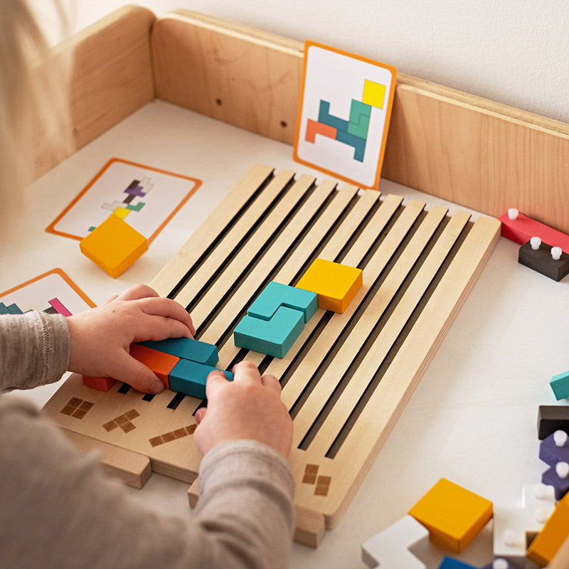 Montessori Tetris-stapelpuzzel van hout – leerspeelgoed