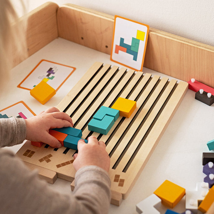 Houten tetris-puzzelspel - breinbreker die met je kind meegroeit