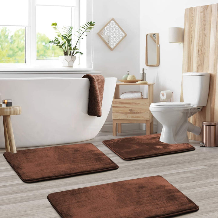 Hola –  3-delige fluwelen memory foam badmat set