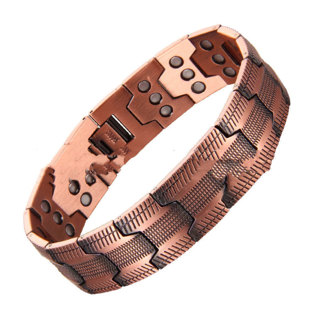 Sleek And Stylish Red Copper Bracelet For Men Wide Magnetic Red Copper Bangle