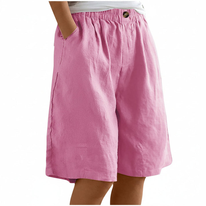 Women's Cotton And Linen Cropped Loose High Waist Shorts
