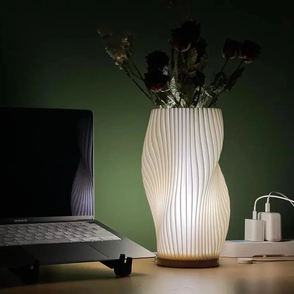 GlowWave - Moderne Swirl Tafellamp met Warme Sfeerverlichting