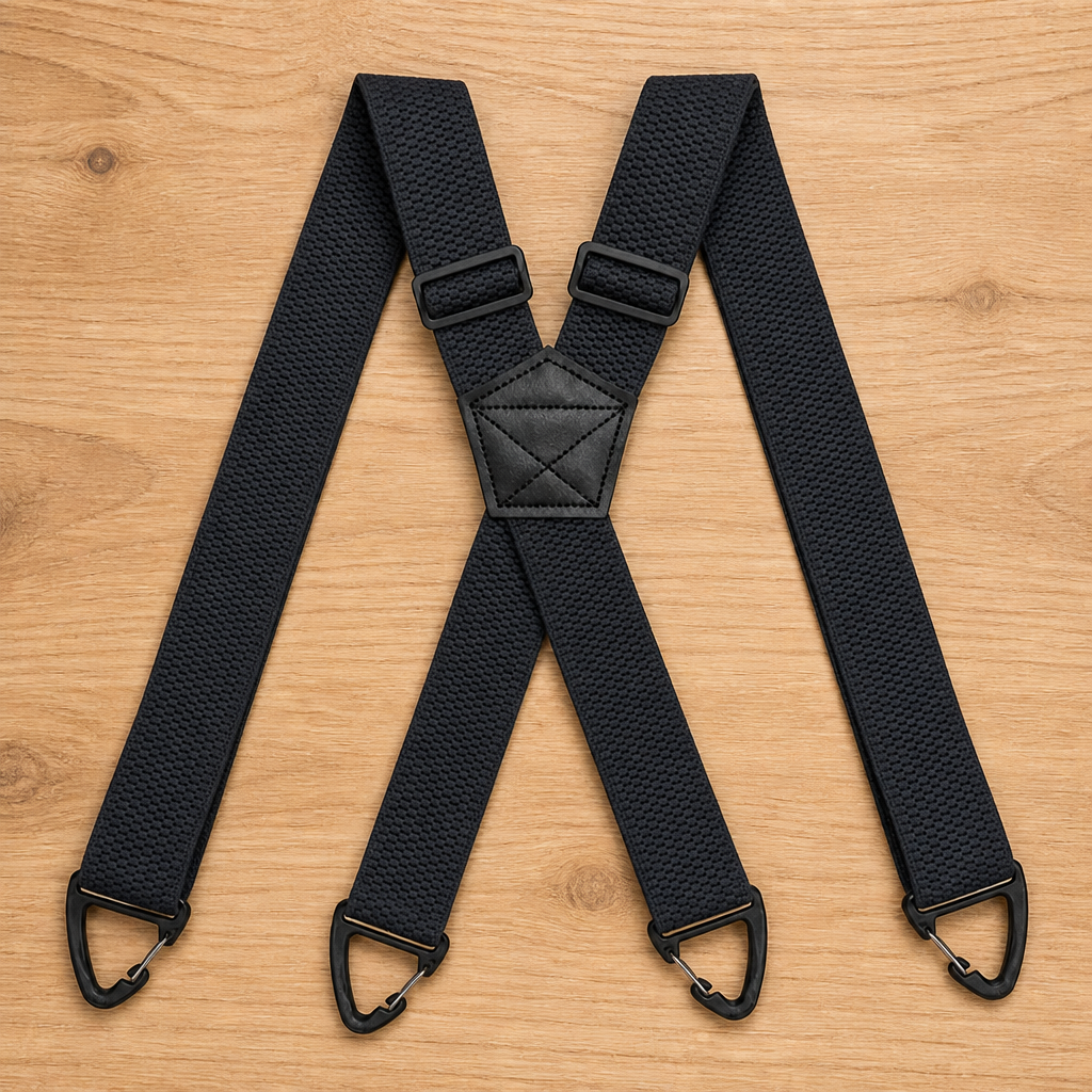 Elastische bretels voor heren, 3,8 cm breed met metalen clips, X- of Y-rug