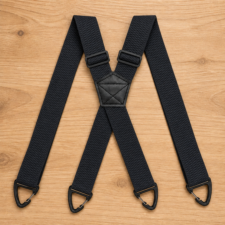 Elastische bretels voor heren, 3,8 cm breed met metalen clips, X- of Y-rug