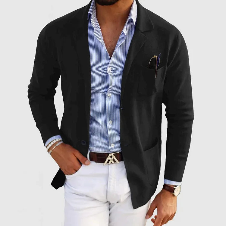 Stijlvolle Herenblazer met Casual Klepzakken