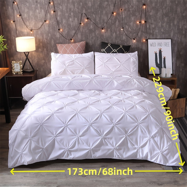 Elegante dekbedovertrekset met pintuck