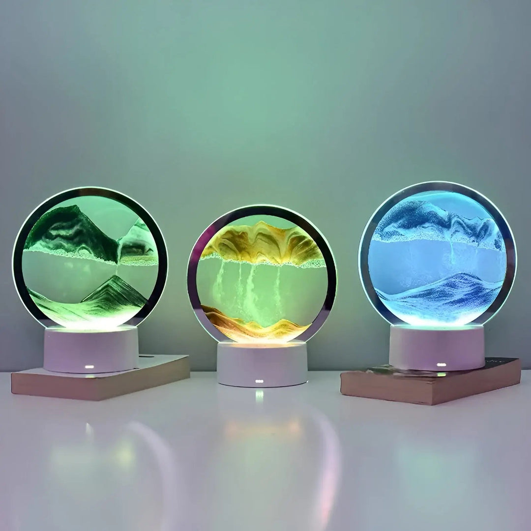 GlowLume - 3D Zandkunst Tafellamp met LED Verlichting voor Sfeervolle Kamer