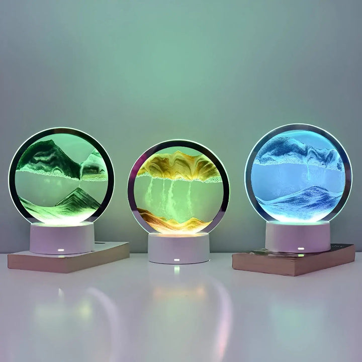GlowLume - 3D Zandkunst Tafellamp met LED Verlichting voor Sfeervolle Kamer