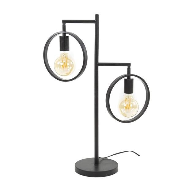 BrightGlow - Industriële Tafellamp Met 2 Lichtbronnen, Modern Design