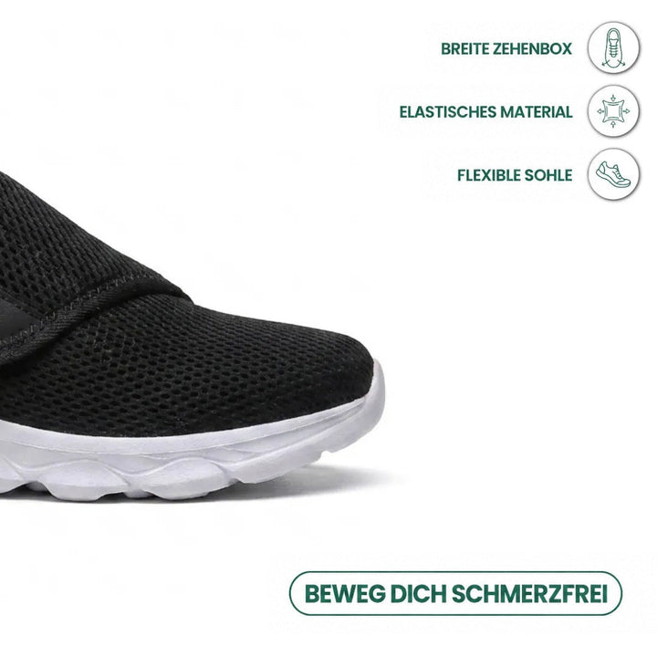 Comfortabele orthopedische wandelschoenen met klittenband voor brede of gezwollen voeten