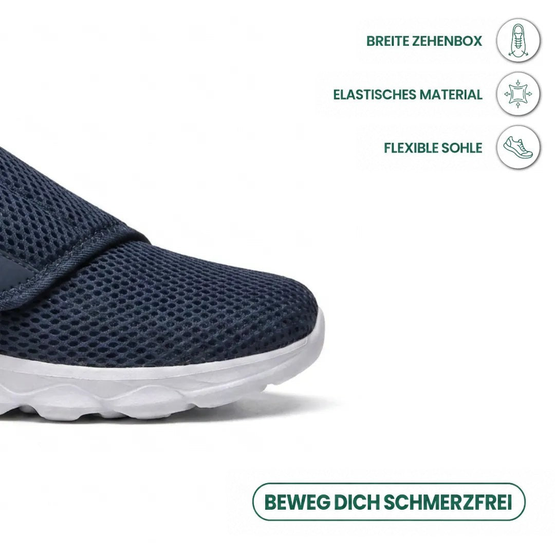 Comfortabele orthopedische wandelschoenen met klittenband voor brede of gezwollen voeten