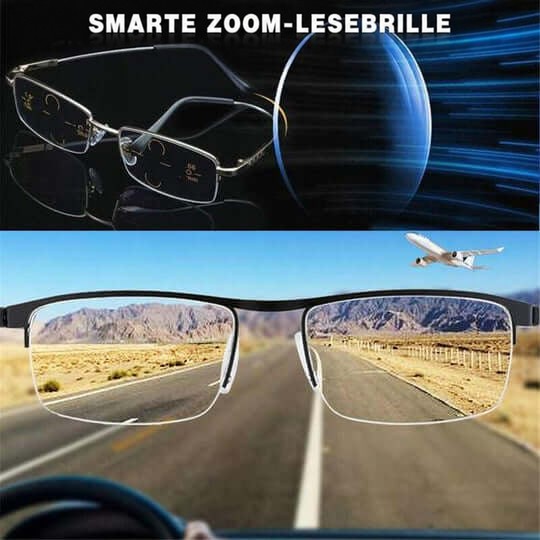 Slimme multifocale bril met automatische scherpstelling en blauwlichtfilter