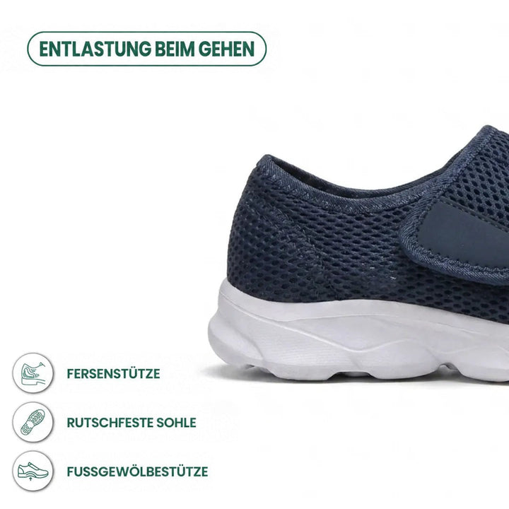 Comfortabele orthopedische wandelschoenen met klittenband voor brede of gezwollen voeten