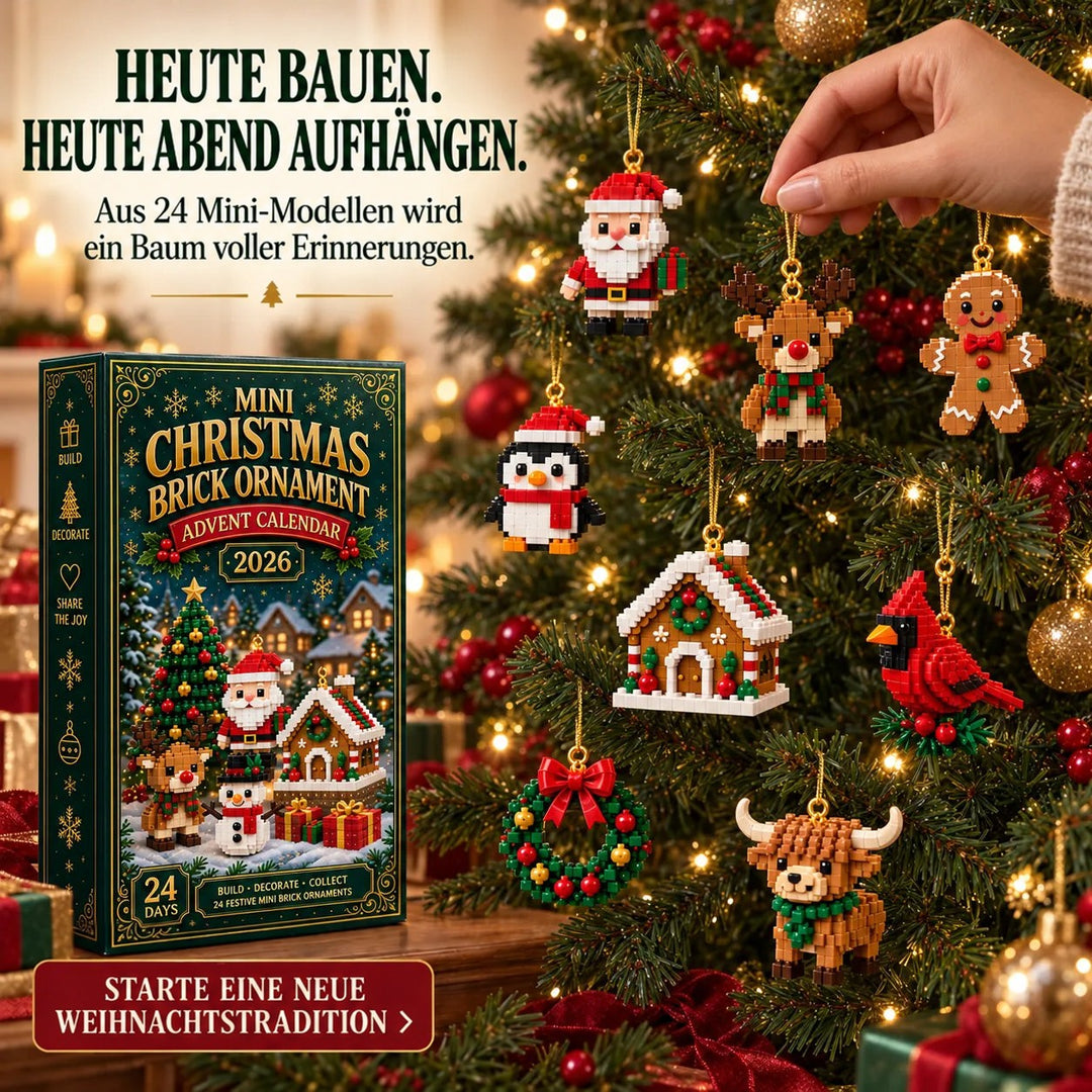 Kerst-adventskalender met 24 mini-bouwsteensets