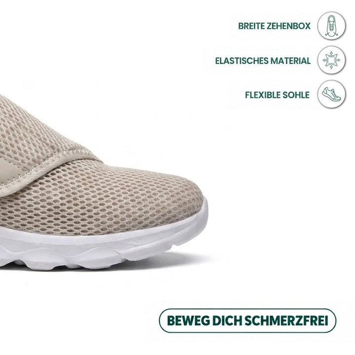 Comfortabele orthopedische wandelschoenen met klittenband voor brede of gezwollen voeten