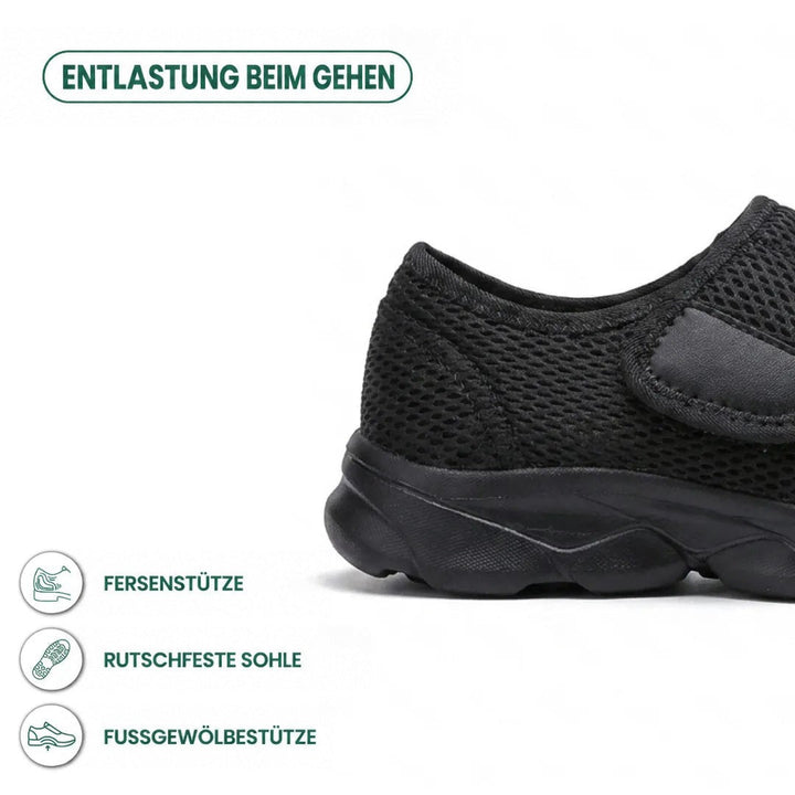 Comfortabele orthopedische wandelschoenen met klittenband voor brede of gezwollen voeten