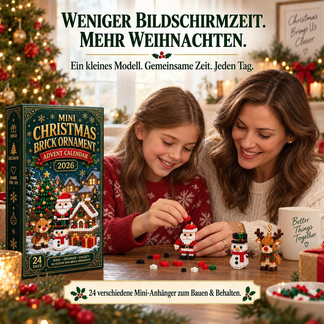 Kerst-adventskalender met 24 mini-bouwsteensets