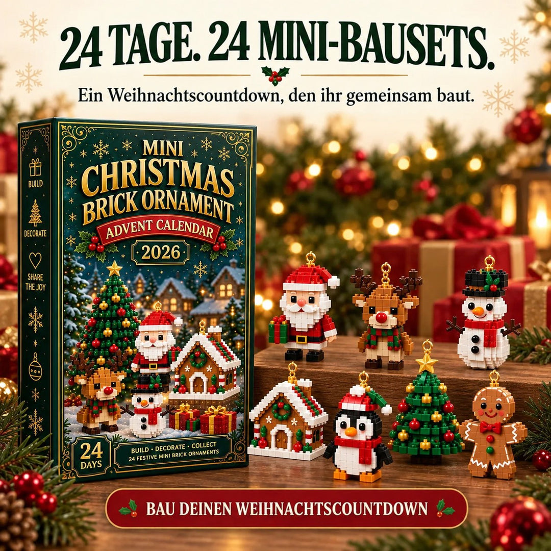 Kerst-adventskalender met 24 mini-bouwsteensets